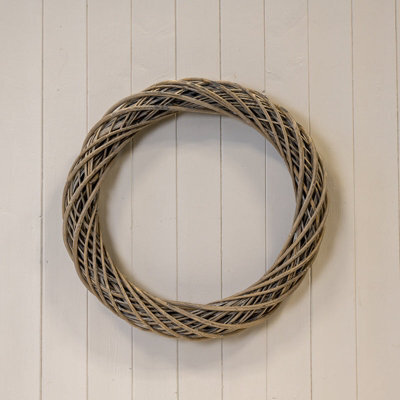 Satchville Grey Round Thick Willow Wreath - image 1