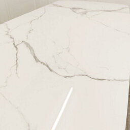 Stratus Interiors Orion Gold 1.8 Dining Table With Polar White Sintered Stone Top - Doorstep Delivery Only No Assembly - thumbnail 5
