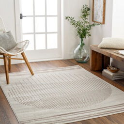 Livabliss Floransa-Geometric Grey Ivory Brown Modern Living Dining Bedroom Rug 120 X 170 Cm Easy Care, Non Shedding - thumbnail 2