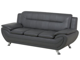 SquareBoxx Eclipse 3+2 Modern Leather Sofa Set - Grey - thumbnail 4