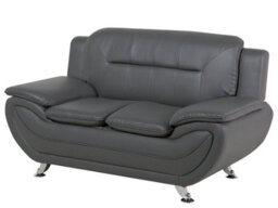 SquareBoxx Eclipse 3+2 Modern Leather Sofa Set - Grey - thumbnail 5