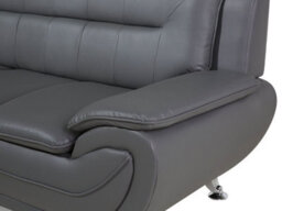SquareBoxx Eclipse 3+2 Modern Leather Sofa Set - Grey - thumbnail 6