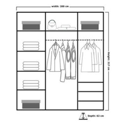 Sliding Wardrobes 4 u LTD Sliding Wardrobes 4U Lustrum Single Mirror Sliding Door Wardrobe - Grey 200Cm - thumbnail 2