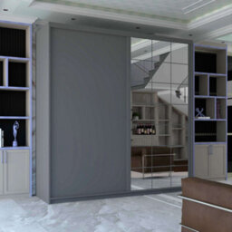 Sliding Wardrobes 4 u LTD Sliding Wardrobes 4U Lustrum Single Mirror Sliding Door Wardrobe - Grey 200Cm - thumbnail 1