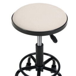 Living And Home Beige Pu Leather Round Salon Stool Rolling,height Adjustable - thumbnail 8