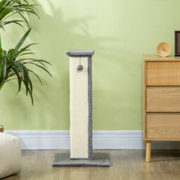 Pawhut Cat Scratching Post With Vertical Sisal Rope Ball Plush, 81Cm, Grey - thumbnail 8