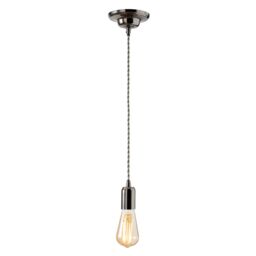 Colours Gloss Grey Nickel Effect Pendant Ceiling Light, (Dia)120mm - thumbnail 5