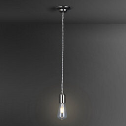 Colours Gloss Grey Nickel Effect Pendant Ceiling Light, (Dia)120mm - thumbnail 1