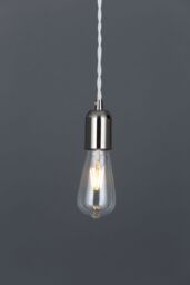 Colours Gloss Grey Nickel Effect Pendant Ceiling Light, (Dia)120mm - thumbnail 4