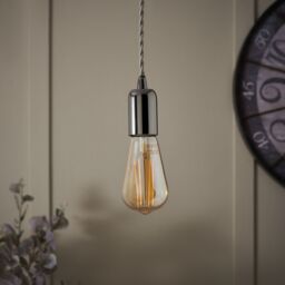 Colours Gloss Grey Nickel Effect Pendant Ceiling Light, (Dia)120mm - thumbnail 2