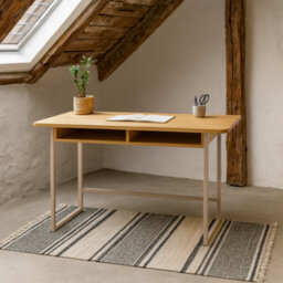 Wyld Haus Cape Town 2-Shelf Natural Oak Console Table 1400X400X770mm - thumbnail 2