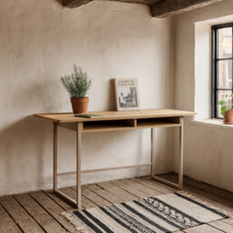 Wyld Haus Cape Town 2-Shelf Natural Oak Console Table 1400X400X770mm - thumbnail 1