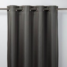GoodHome Moggo Dark Grey Herringbone Blackout Eyelet Curtain (W)117Cm (L)137Cm, Single - thumbnail 1