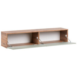 Wyld And Coco Wall-Mounted Tv Stand 55-Inch, 2 Soft-Close Cabinets, Light Green Matt Finish - thumbnail 4