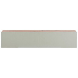Wyld And Coco Wall-Mounted Tv Stand 55-Inch, 2 Soft-Close Cabinets, Light Green Matt Finish - thumbnail 1