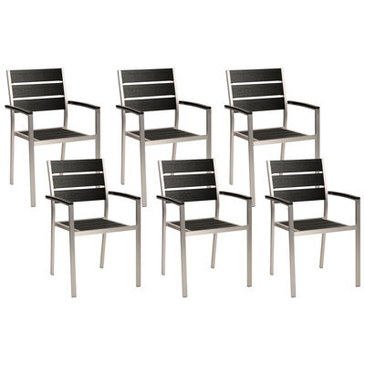Beliani Set Of 6 Garden Chairs Vernio Black/ Silver - image 1
