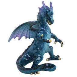 AB Tools Blue Standing Dragon Resin Fantasy Sculpture Statue House Ornament Figurine