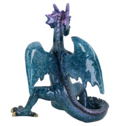 AB Tools Blue Standing Dragon Resin Fantasy Sculpture Statue House Ornament Figurine - thumbnail 2