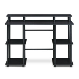 Walplus Furinno Turn-N-Tube Computer Desk With Top Shelf, Espresso/black - thumbnail 4