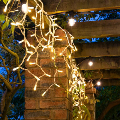 Christmas Tree World Crownvine 60 Led Dual Colour Warm / Bright White Icicle Lights 1.5M - White Rubber Cable (For Crownvine Lights) - image 1