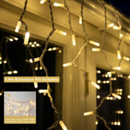 Christmas Tree World Crownvine 60 Led Dual Colour Warm / Bright White Icicle Lights 1.5M - White Rubber Cable (For Crownvine Lights) - thumbnail 2