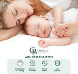 Casabella Small Double Mattress Topper 4 Inch (10 Cm) Thick Soft Box Stitched With Elasticized Corner Strap 122X190+10Cm - thumbnail 7