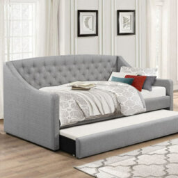 Flair Aurora Fabric Daybed With Trundle - Grey - thumbnail 1