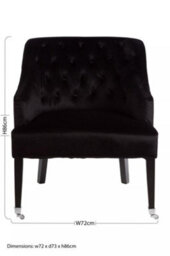 Orsina Velvet Upholstered Black Velvet Chair, Mid Century Design Comfortable Armchair, Classic Modern Armchair - thumbnail 8
