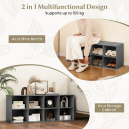 Shoe Bench 2 In 1 Shoe Organizer Entryway Modern Storage Cabinet 8 - thumbnail 3