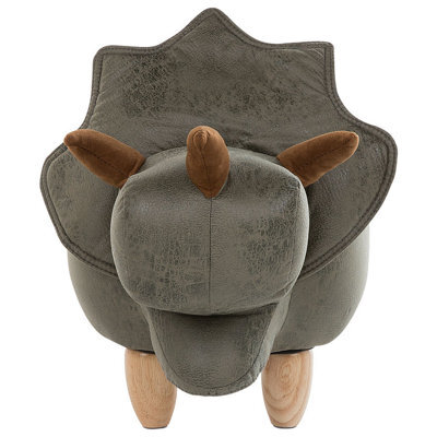 Beliani Triceratops Kids Stool Dark Green Polyester With Flip-Top Storage - image 1