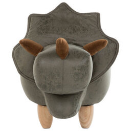 Beliani Triceratops Kids Stool Dark Green Polyester With Flip-Top Storage - thumbnail 1