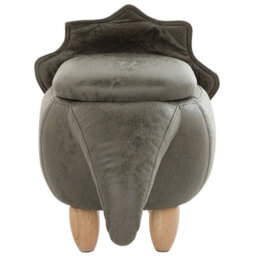 Beliani Triceratops Kids Stool Dark Green Polyester With Flip-Top Storage - thumbnail 6