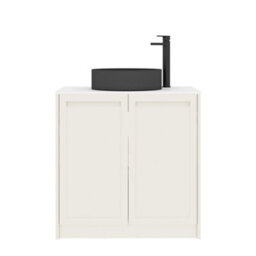 Royal Bathrooms Royal Bathroom Elmore 800mm Classic White Freestanding Bathroom Vanity Unit 2 Door Plain White Worktop With Art Round Basin - thumbnail 7