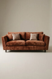 Loft Home Victoria Mocha Brown 3 Seater Fabric Sofa - thumbnail 2