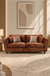 Loft Home Victoria Mocha Brown 3 Seater Fabric Sofa - thumbnail 4