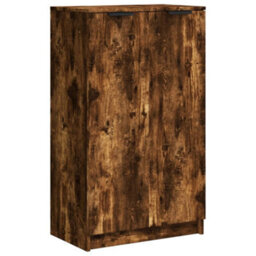 Berkfield Sturdy Shoe Cabinet Smoked Oak 59X35X100 Cm Engineered Wood - thumbnail 1