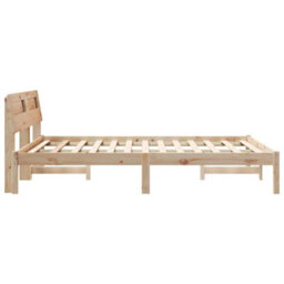 Berkfield With Led Strip Lights Brown 120 X 190 Cm Solid Pine Wood - thumbnail 6