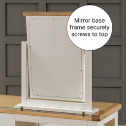 The Furniture Market Cheshire Cream Painted Vanity Mirror With Limed Oak Top, Adjustable Hinged Design, Stylish Dressing Table Mirror - thumbnail 6