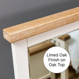 The Furniture Market Cheshire Cream Painted Vanity Mirror With Limed Oak Top, Adjustable Hinged Design, Stylish Dressing Table Mirror - thumbnail 5