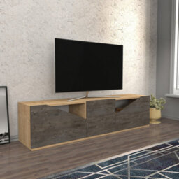 Decorotika Carson Tv Stand Tv Unit For Tv's Up To 72 Inch Sapphire Oak Wenge - thumbnail 3