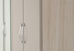 Seconique Nevada 4 Door 2 Drawer Mirrored Wardrobe In Oyster Gloss And Oak Effect Finish - thumbnail 6