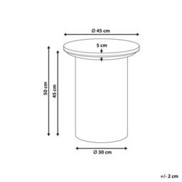 Beliani  Side Table Dora Ceramic Brown - thumbnail 3