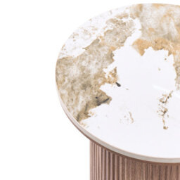 Beliani  Side Table Dora Ceramic Brown - thumbnail 5