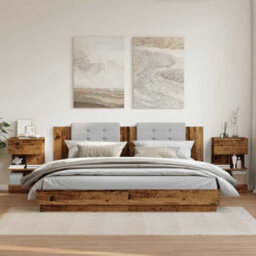 Berkfield Bedside Cabinets 2 Pcs Old Wood 40X35X65 Cm Engineered Wood - thumbnail 3