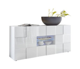 FurniComp LTD Furnicomp Lyon 2 Door 2 Drawer White Gloss Sideboard - thumbnail 3
