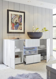 FurniComp LTD Furnicomp Lyon 2 Door 2 Drawer White Gloss Sideboard - thumbnail 2