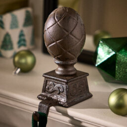 Dibor Antique Brown Artichoke Decorative Stocking Hook Fireplace Stocking Holder Christmas Stocking Holder