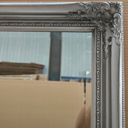 Agenzia 14 Extra Large Antique Silver Ornate Leaner Wall Mirror - thumbnail 2