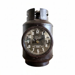 Table Clock Metal Gas Cylinder Desk Clock Battery Operated Bedside Alarm Clock Brown For Living Room Bedroom Study Room - thumbnail 1