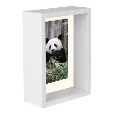 "Nicola Spring 5 X 7"" Deep Photo Frame - White/ivory Mount - 3D Deep Box Picture Frame Display Case (20 X 15Cm)" - image 1